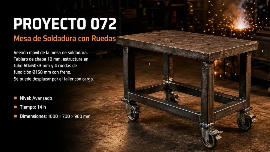 Mesa de soldadura con ruedas: Resultado final