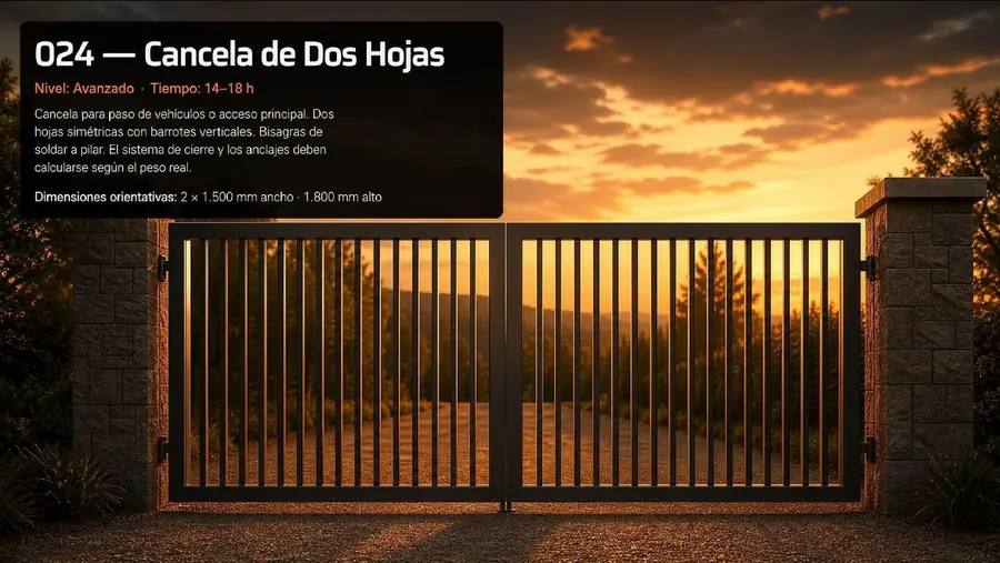 Cancela de dos hojas: Resultado final